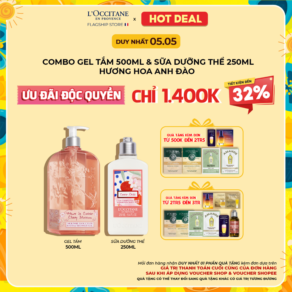 Bộ Sản Phẩm Gel Tắm & Dưỡng Thể L'Occitane Hương Hoa 250ml