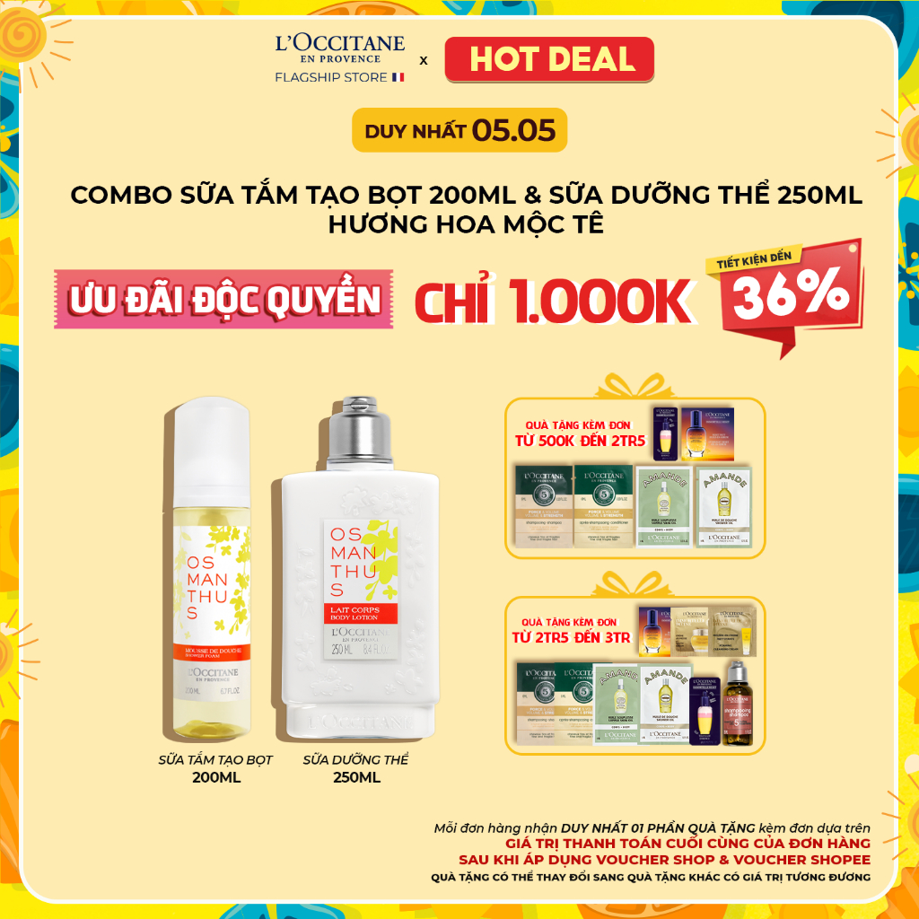 Bộ Sản Phẩm Gel Tắm & Dưỡng Thể L'Occitane Hương Hoa 250ml