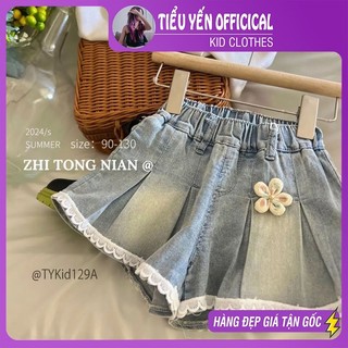  Quần áo trẻ em Quần jean đùi bé gái quần dáng xếp ly 2 họa tiết cho bé 9-20kg Q129 | Tiểu Yến KID 