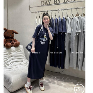 Váy cotton vịt newwww freesize bầu bí bon chen thoải mái