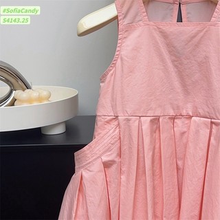 Váy Sofia Hồng Cam Sát lách Phối Túi