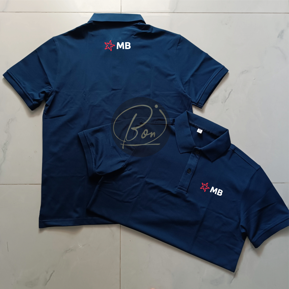 Áo thun polo MB.Bank, áo đp nhân viên MB xanh đen và trắng - Bonshop94.HCM