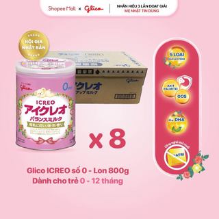 Combo 8 Lon Bột Sữa Glico Icreo Balance Milk (Icreo Số 0) - Lon 800g