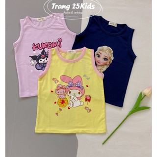 Áo Bé Gái Ba Lỗ Tanktop vải xuất dư dễ chịu mỏng nhẹ