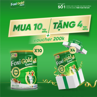 Combo 10 lon 650g sữa Foxi Gold Canxi x5 nhập Mỹ chuyên biệt cho người xương khớp, hương vị thơm mát