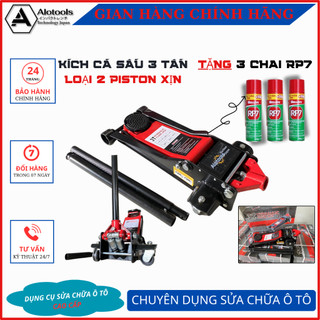 Kích cá sấu 3 tấn 2 piston Alotools,Tặng 3 chai khử mùi điều hoà oto 3T