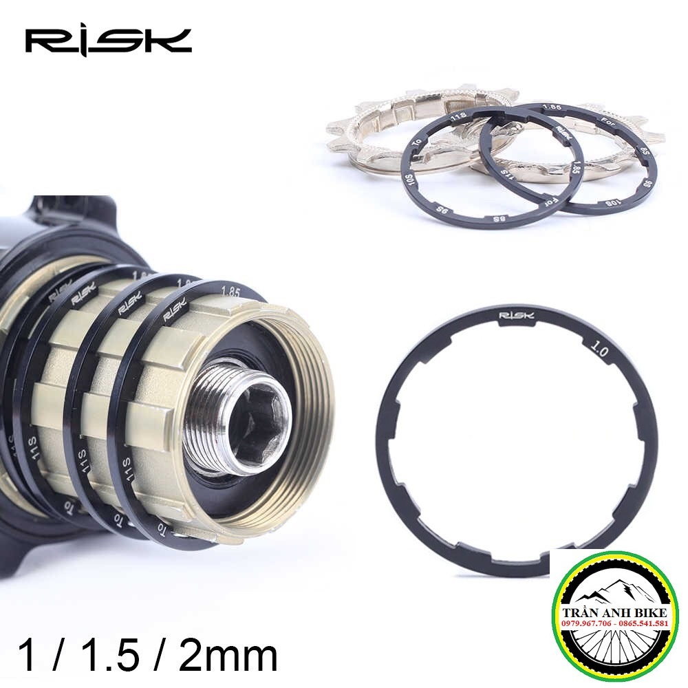 Bộ 3 vòng chêm líp moay ơ xe đạp RISK - 1mm / 1.5mm / 2mm