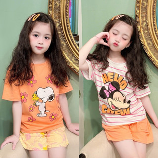 Set 2 bộ đùi micky snoopy kẻ cam BG