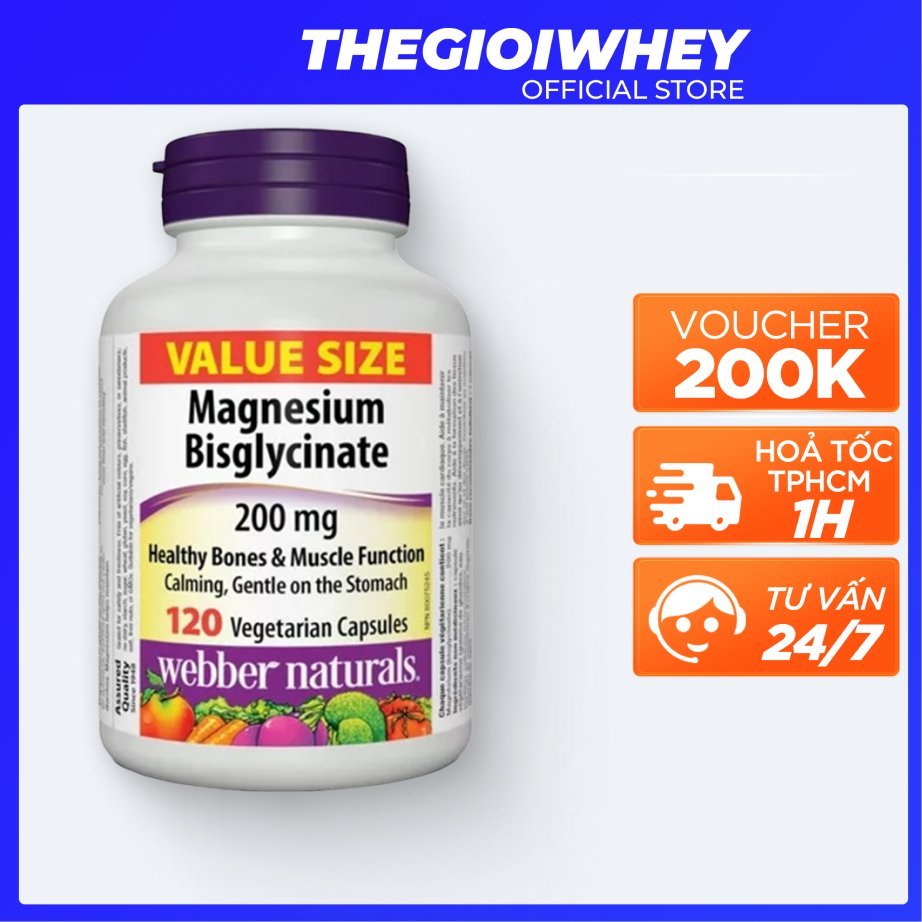 Thực Phẩm Bảo Vệ Sức Khoẻ Webber Magnesium Bisglycinate Tăng Cường Đề Kháng Sức Khoẻ Toàn Diện