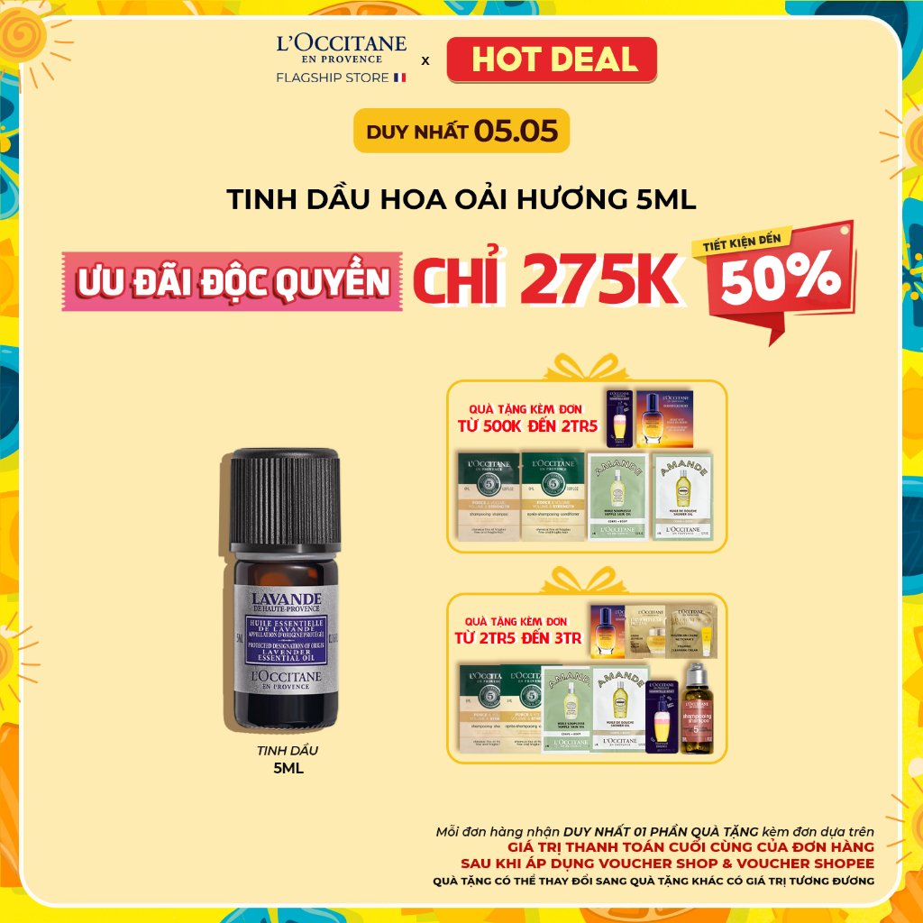 Tinh Dầu L’Occitane Oải Hương Lavender Essential Oil 5ml