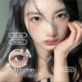 Kính Áp Tròng Lens Xám John Gray 0-7 Độ DOE EYES HSD 6 Tháng
