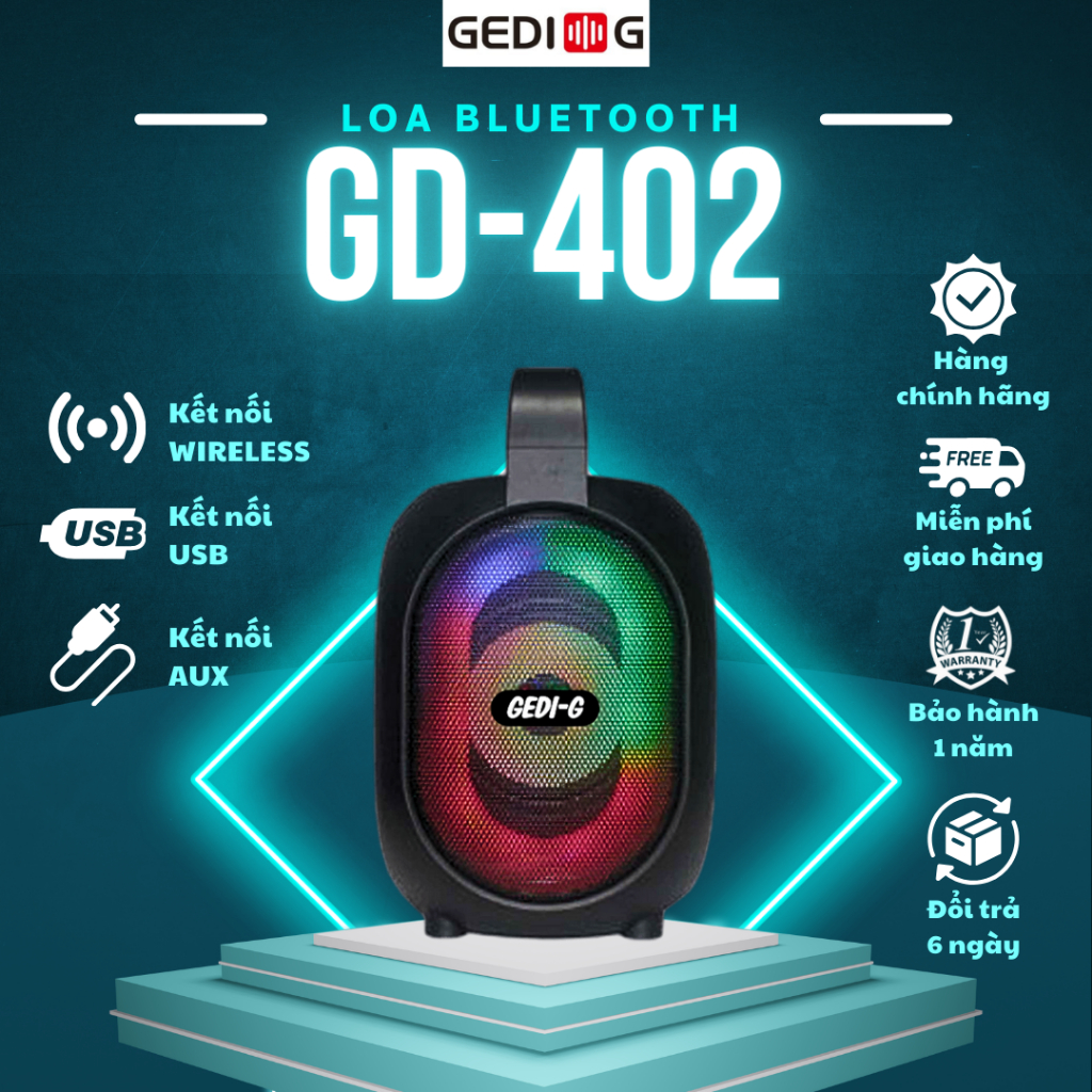 Loa Bluetooth mini đôi GEDI-G GD-402 4 INCH Bảo hành 12 tháng đổi mới trong 07 ngày