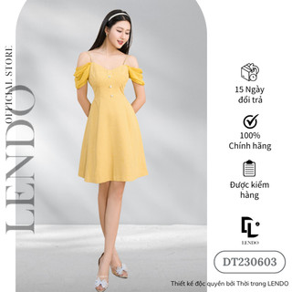Đầm Váy Công Sở Dự Tiệc LENDO DT230603 Tay Rơi Cúp Ngực Dáng A