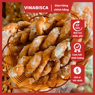 Quẩy xoắn đường vặn thừng giòn ngon loại to VINABISCA, quẩy đường, đồ ăn vặt tuổi thơ quẩy chiên