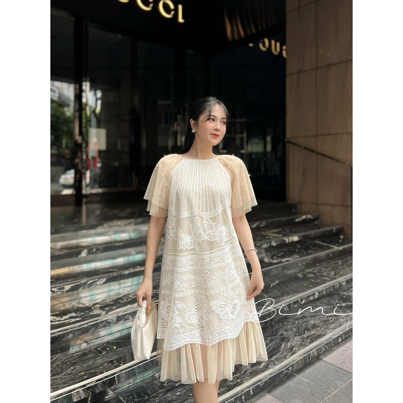 ĐẦM REN PHỐI LƯỚI NGỌC - BIMI