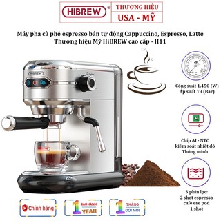 Máy Pha Cà Phê Espresso HiBREW H11 Bán Tự Động Thương Hiệu Mỹ (ST-695) - Nhập Khẩu