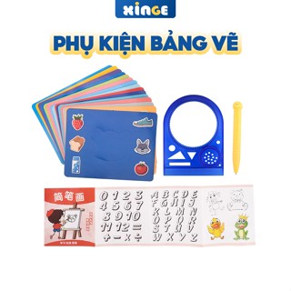 Phụ kiện bảng vẽ trẻ em, thước hoa văn, bút từ tính, sách tô màu, phụ kiện bảng viết màu sắc XINGE