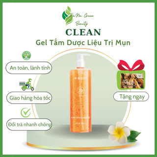 Gel tắm dược liệu Clean mới, sữa tắm cho nam nữ thơm lâu, dưỡng ẩm giảm thâm, ngăn ngừa mụn, sáng da
