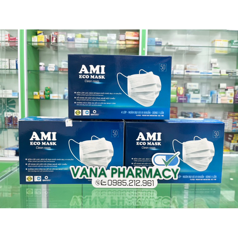 Khẩu trang y tế AMI Eco Mask 4 lớp lọc- ngăn bụi và vi khuẩn