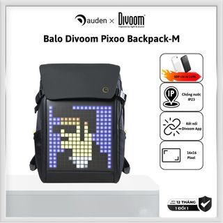 Balo DIVOOM Pixoo Backpack-M, hiển thị màn hình LED, ngăn chứa Laptop 14 inch