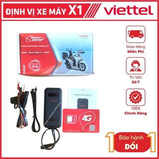 Định Vị Xe Máy Viettel X1 (V1) Smart Motor - Phiên Bản Chip 4G Miễn Phí App Trọn Đời Tặng Kèm Sim 12 Tháng