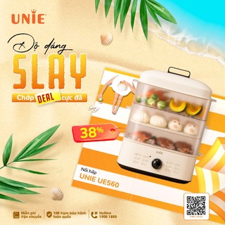 Nồi hấp 3 tầng UNIE UE560,công suất 850w,dung tích 18l,12 tính năng tiện lợn,thiết kế trang nhã cao cấp, bảo hành 12T