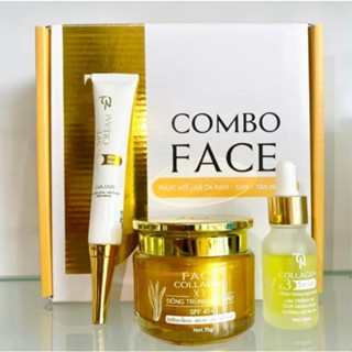 Combo Kem Face Ngày Đông Anh Mới Collagen X3 TN Nguyễn Huỳnh Như [kem face ngày+kem chống nắng+ serum]