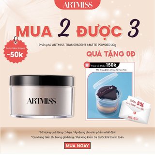 Phấn phủ ARTMISS TRANSPARENT MATTE POWDER kiểm soát dầu nhờn giúp -  giữ nền lâu trôi 30g