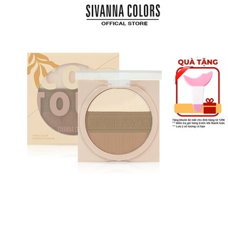 Phấn Tạo Khối 3 Màu Sivanna Colors Three Color Contour Powder HF954 10g