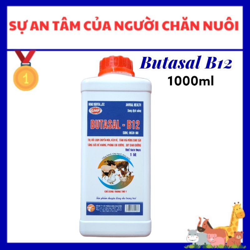 [Thú Y] BUTASAL B12 (1lit): Tăng cường đề kháng, phòng suy dinh dưỡng, tăng khả năng sinh sản