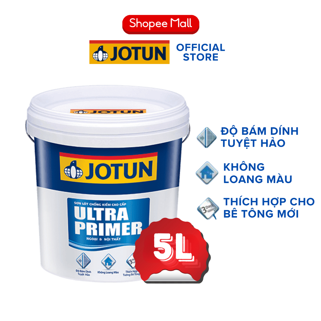 5L - Sơn lót chống kiềm đa năng cao cấp nội thất, ngoại thất Jotun Ultra Primer