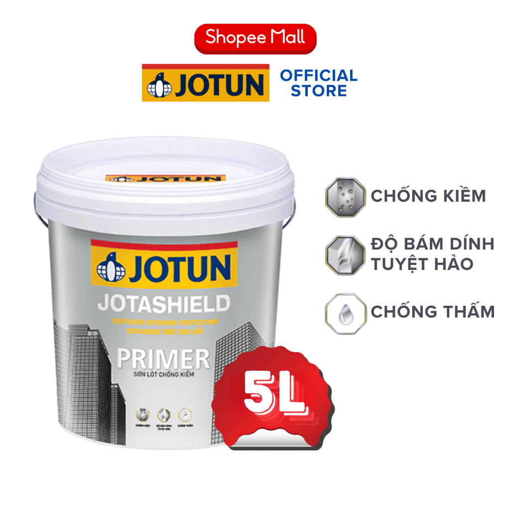 5L - Sơn lót chống kiềm tuyệt hảo cao cấp ngoại thất Jotun Jotashield Primer