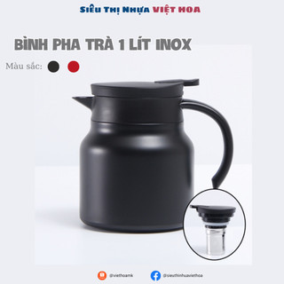 Bình pha trà 1 lít có lọc chất liệu inox 316, ấm pha trà giữ nhiệt 12h có lõi lọc trà