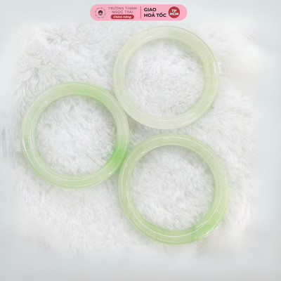 Vòng Cẩm Thạch Bạch Ngọc Phớt Xanh Nhẹ Xinh Xắn, Sang Trọng Kèm Kiểm Định - Ngọc Trai Trường Thịnh