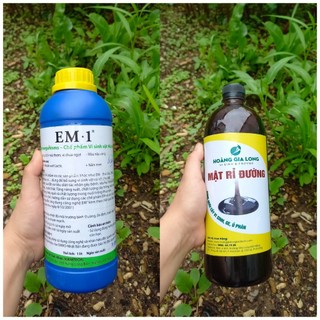 Combo 1 lít Chế phẩm vi sinh EM1 gốc + 1 lít Mật rỉ đường ủ phân khử mùi hôi đạm cá, bánh dầu, dịch chuối