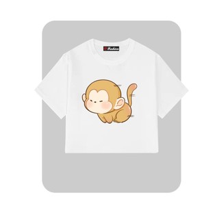 Croptop freesize in hình Khỉ con chạy tốc độ cao vui nhộn cute speedy baby Monkey BND744CT