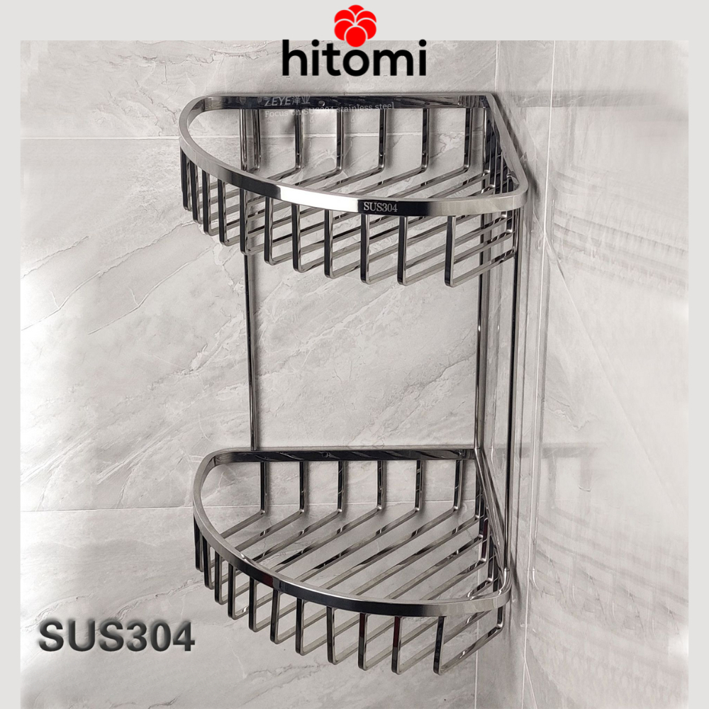 Kệ đựng đồ nhà tắm có móc treo đồ inox sus304 cao cấp kệ góc kệ thẳng gắn tường