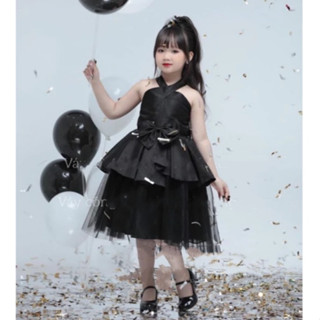 Váy Dự Tiệc Hai Dây Chéo Xinh Xắn Cho Bé- Tặng Kèm Bờm Và Nơ Cài- HH35