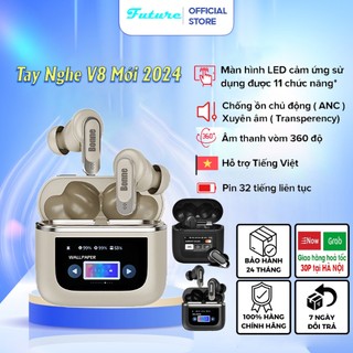 Tai Nghe Bluetooh V8, Tai Nghe Không Dây Màn Hình Cảm Ứng, Bluetooth 5.3, Chuẩn Chống Nước: IPX5