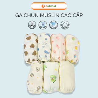 Ga Cũi Cho Bé GOLDCAT Chất Liệu Muslin 100% Cotton Cao Cấp Mềm Mát, Viền Chun Ôm Đệm, Kích Thước Đa Dạng