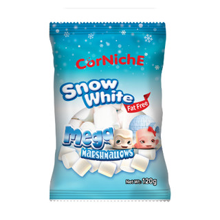  Kẹo Bông Gòn Corniche Snow White Mega Marshmallows  Gói 120g - Trắng  