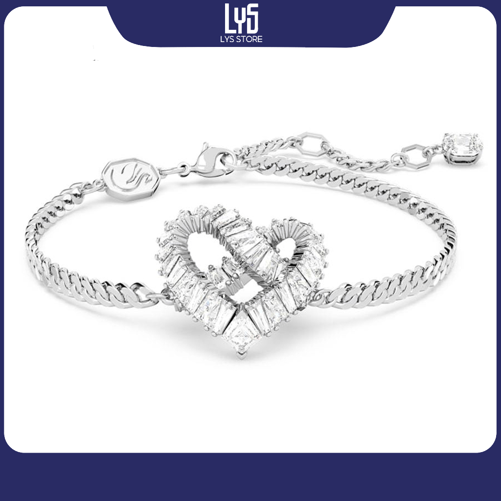 Vòng tay nữ LYS Matrix bracelet Heart, White, plated 2074