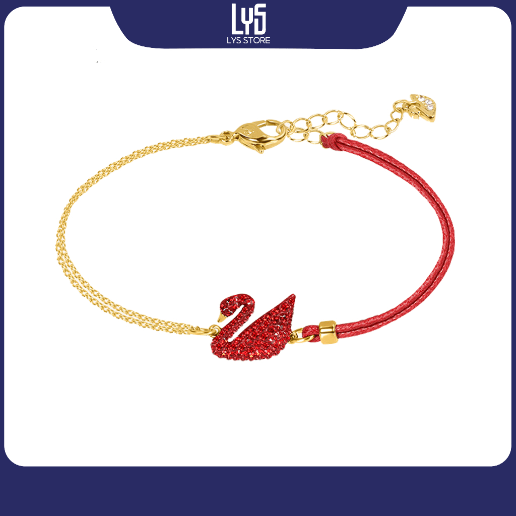 Vòng tay nữ Lys thiên nga đính đá đỏ 2133