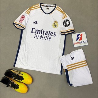 Bộ quần áo bóng đá real madrid trắng sân nhà 2024flg chuẩn ll+hp