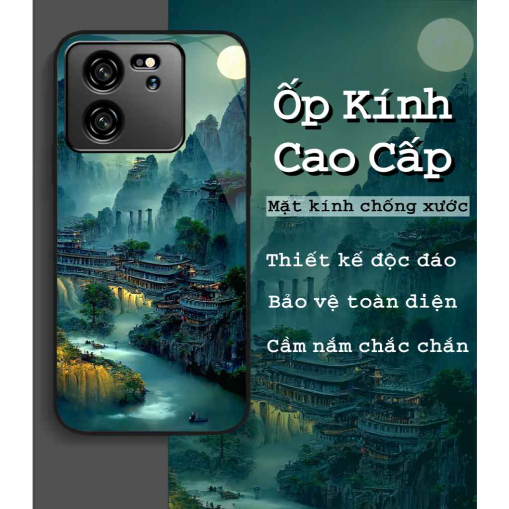 Ốp Lưng XIAOMI 13T/13T PRO/REDMI K60 ULTRA Mặt kính sáng bóng, cao cấp Họa tiết phong cảnh