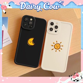 Ốp Lưng iPhone Sun Moon Cạnh Vuông, Chống Xước, Bảo Vệ Cam - Cho iP 6/7/8/ X/XS/XR/11/12/13/14/15/16/ Pro/Max/Plus/Mini
