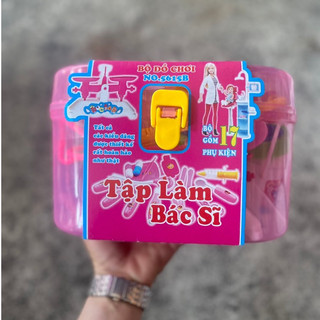 Bộ đồ chơi vali bác sĩ màu hòng, đồ chơi bé tập làm bác sĩ