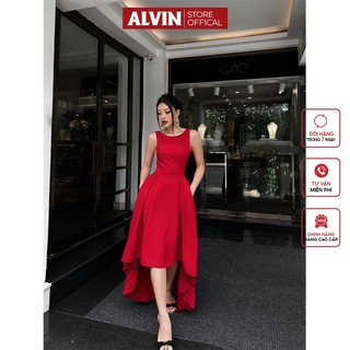 Đầm Xòe Đẹp Với Tùng Váy Đuôi Tôm Quý Phái Và Hở Lưng Sang Trọng Alvin Store 0733