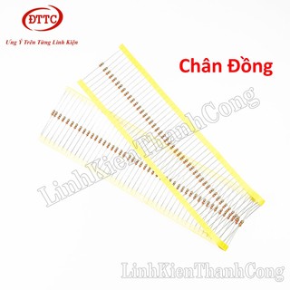 Điện Trở Đài Loan Chân Đồng 1/4W Nhiều Giá Trị Từ 1K Đến 1M 5% 4 Vạch Màu (dây 100chiếc)