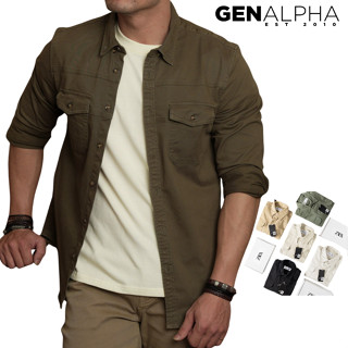 Sơ mi nam kaki chéo 2 túi hộp GEN ALPHA , chất vải kaki dày dặn, form slimfit thoáng mát GEN311
